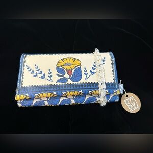NWT Lazy Dayz Blue Floral Wallet Designed & Handmade in Greece